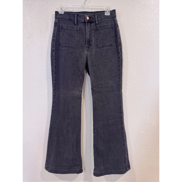 GAP 70s Flare High Rise Women's Black Denim Jeans 6P 6 Petite - Picture 1 of 5